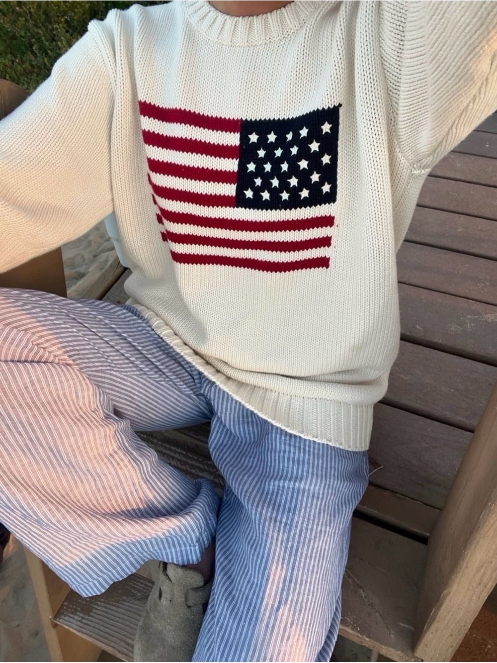Brandy Melville American Flag Sweater